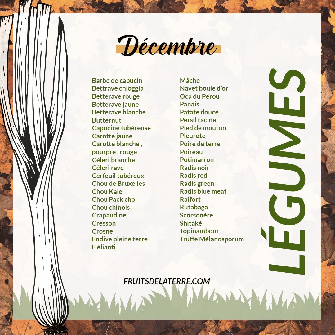 calendrier de saison des légumes de décembre